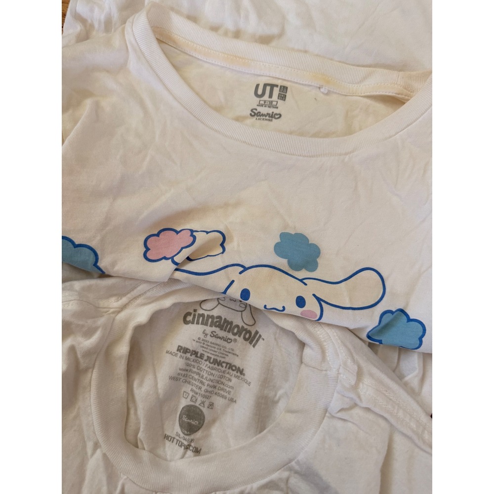 Kawaii Sanrio Cinnamoroll T-Shirt Bundle Uniqlo UT & Hot Topic Graphic Tees - Picture 2 of 8